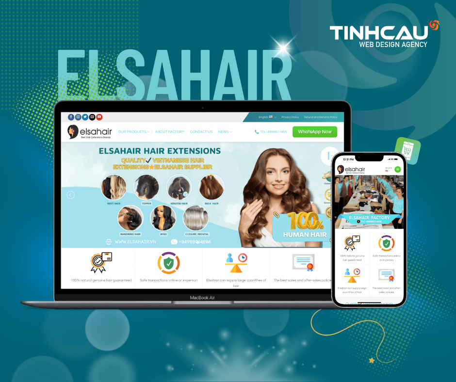 Thiết Kế Web Tóc Nối – Dự Án Elsahair.vn