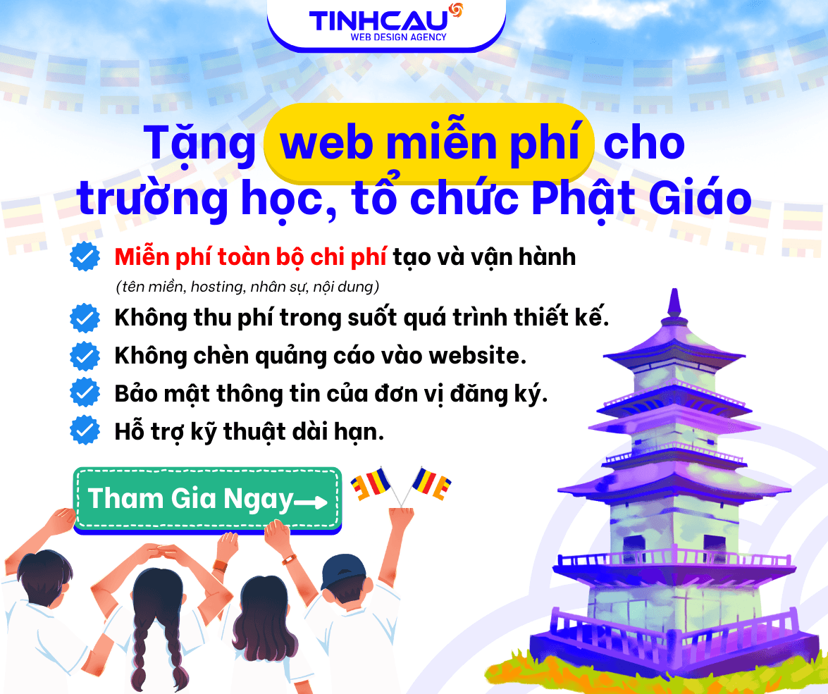 web miễn phí cho trường học và chùa