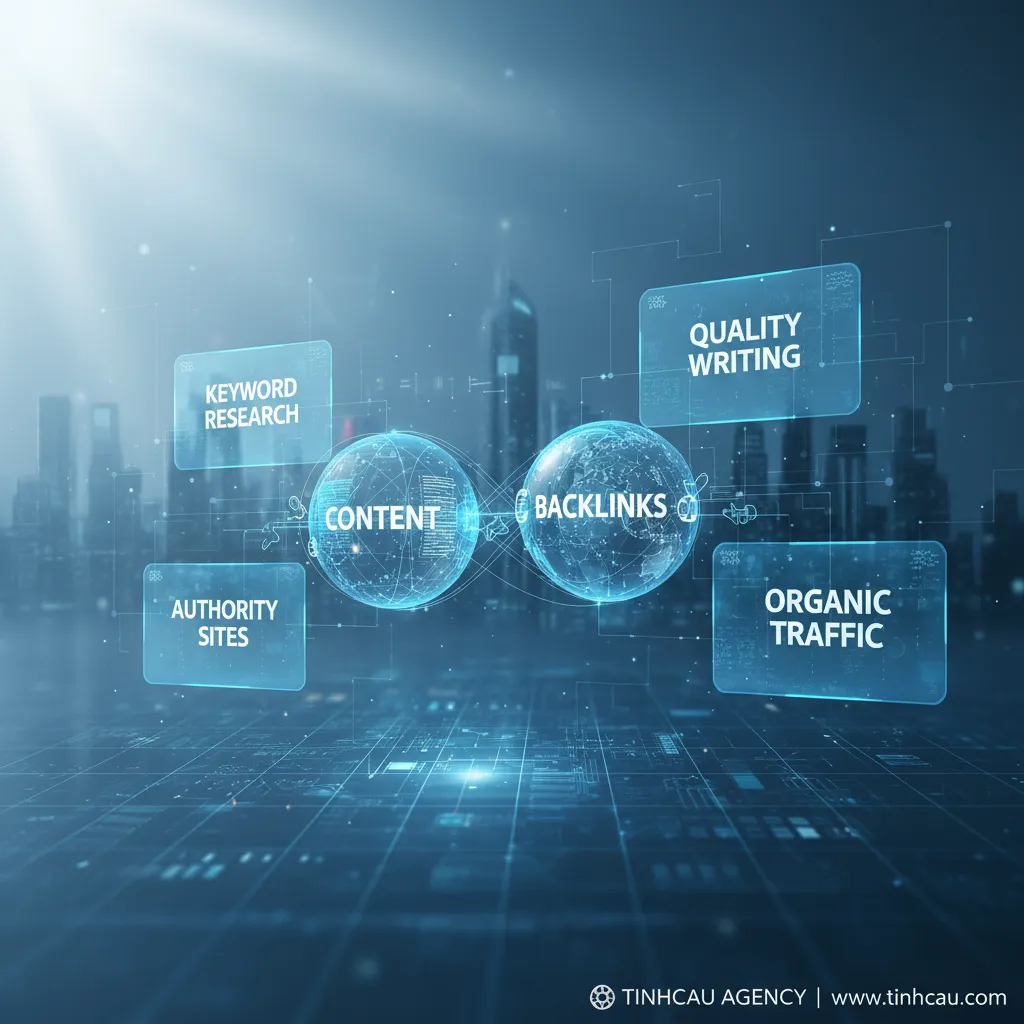 Dựa trên tiêu đề "Backlink và nội dung: Hai yếu tố không thể thiếu để SEO website lên top.", 4 từ khóa hoặc cụm từ khóa chính có thể là: