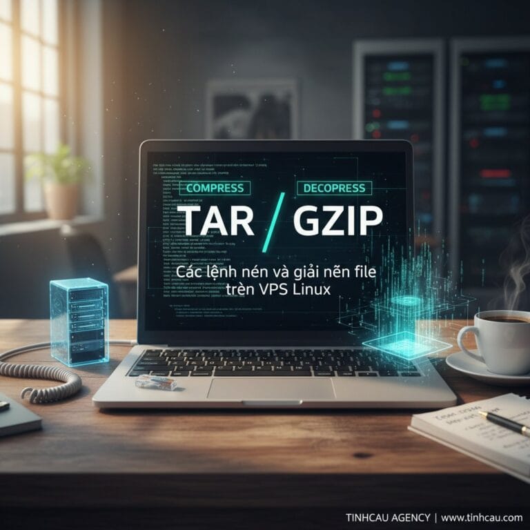 Hai từ khóa/cụm từ khóa chính từ tiêu đề "Các lệnh nén và giải nén file trên VPS Linux" là: