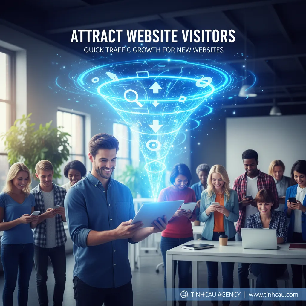 Cách để tăng traffic nhanh chóng cho website mới thành lập 2 2. **Thu hút khách truy cập website**