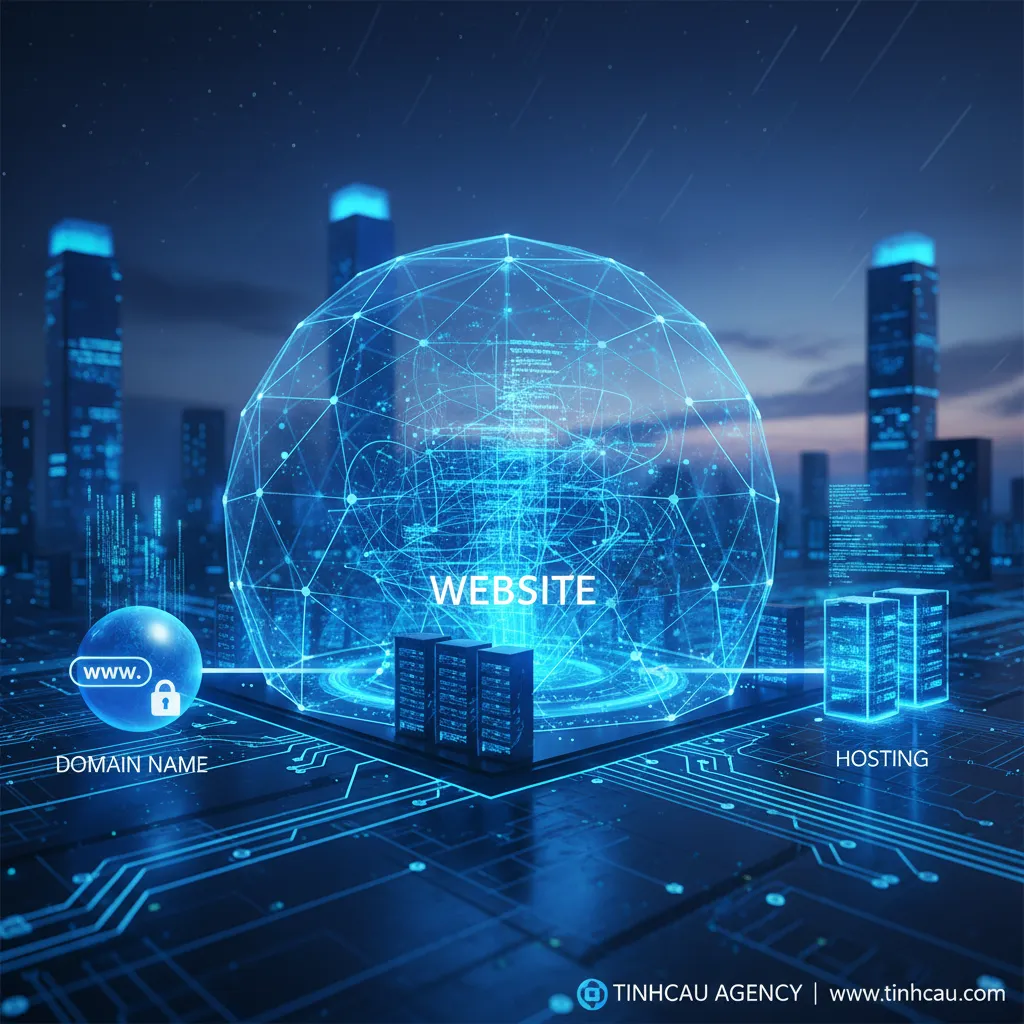 3. **Tên miền, hosting, code website**