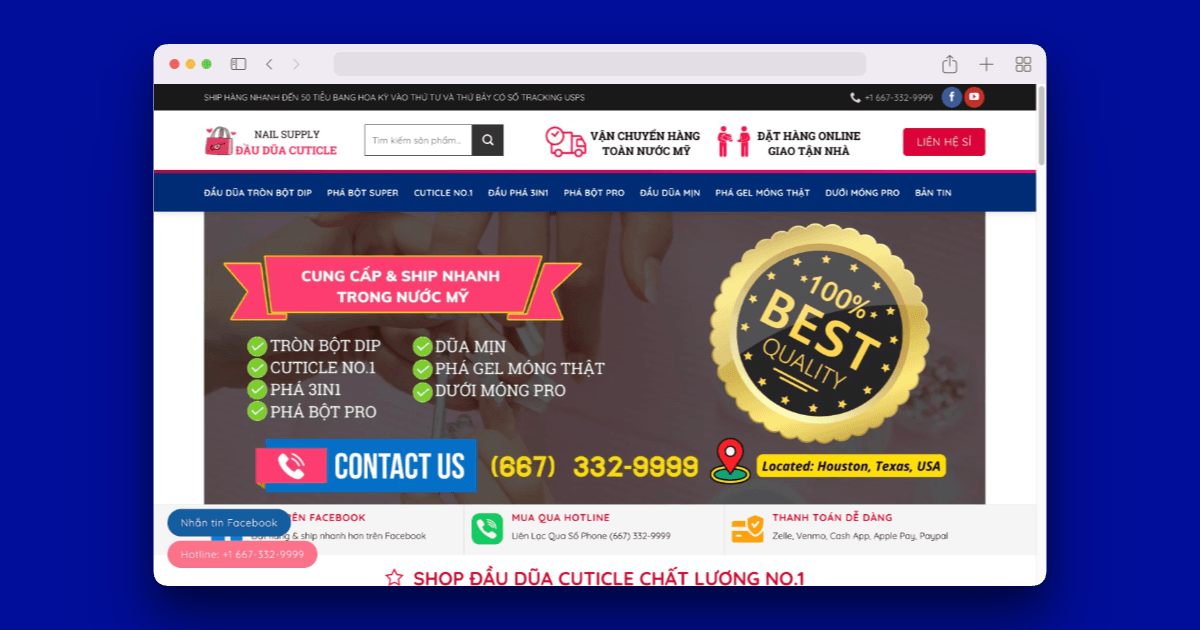 Dự án Thiết kế Website & Chăm sóc Web – Shop Đầu Dũa Cuticle 3 daudua