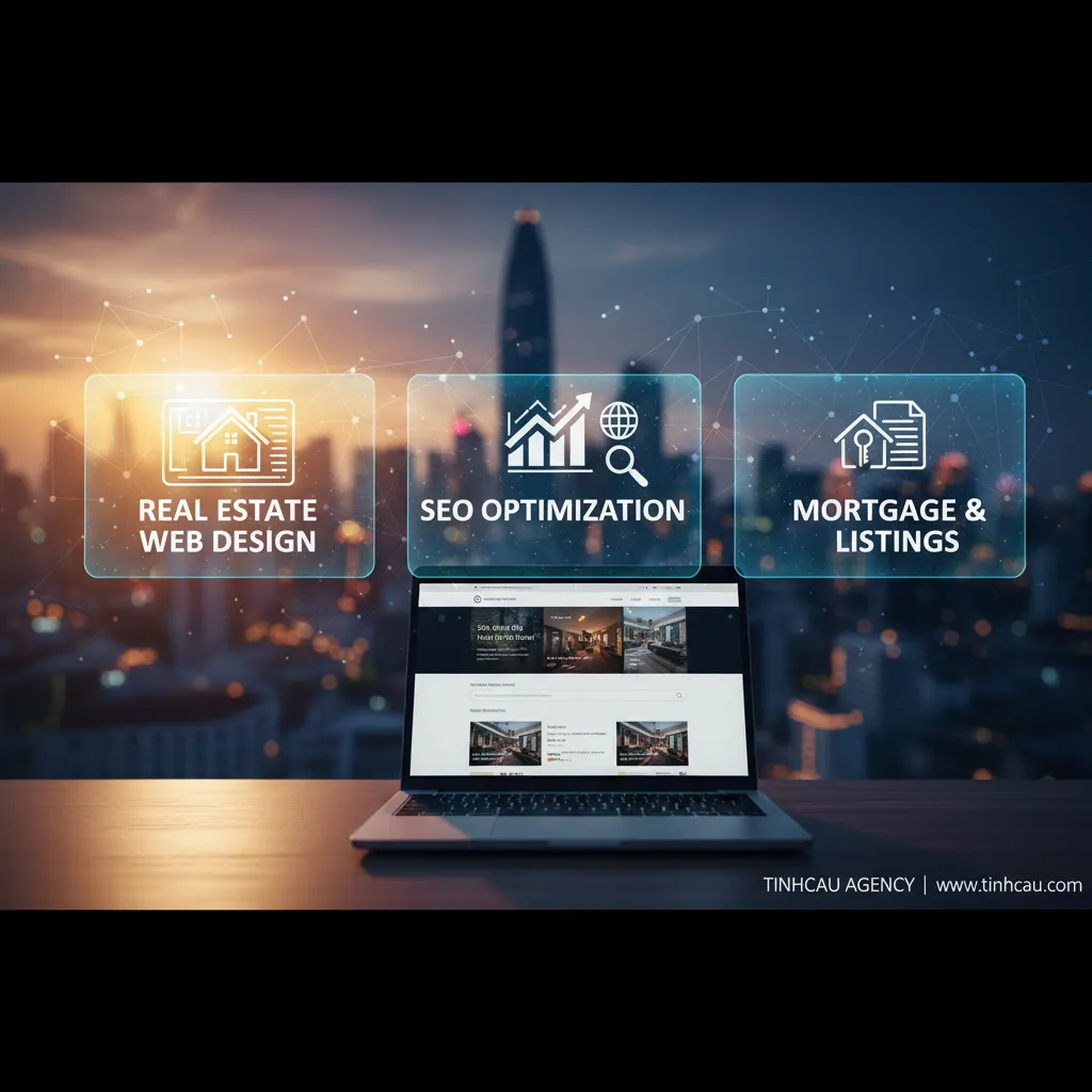 Ba từ khóa/cụm từ khóa chính từ tiêu đề "Dịch vụ thiết kế web bất động sản chuẩn SEO" là: