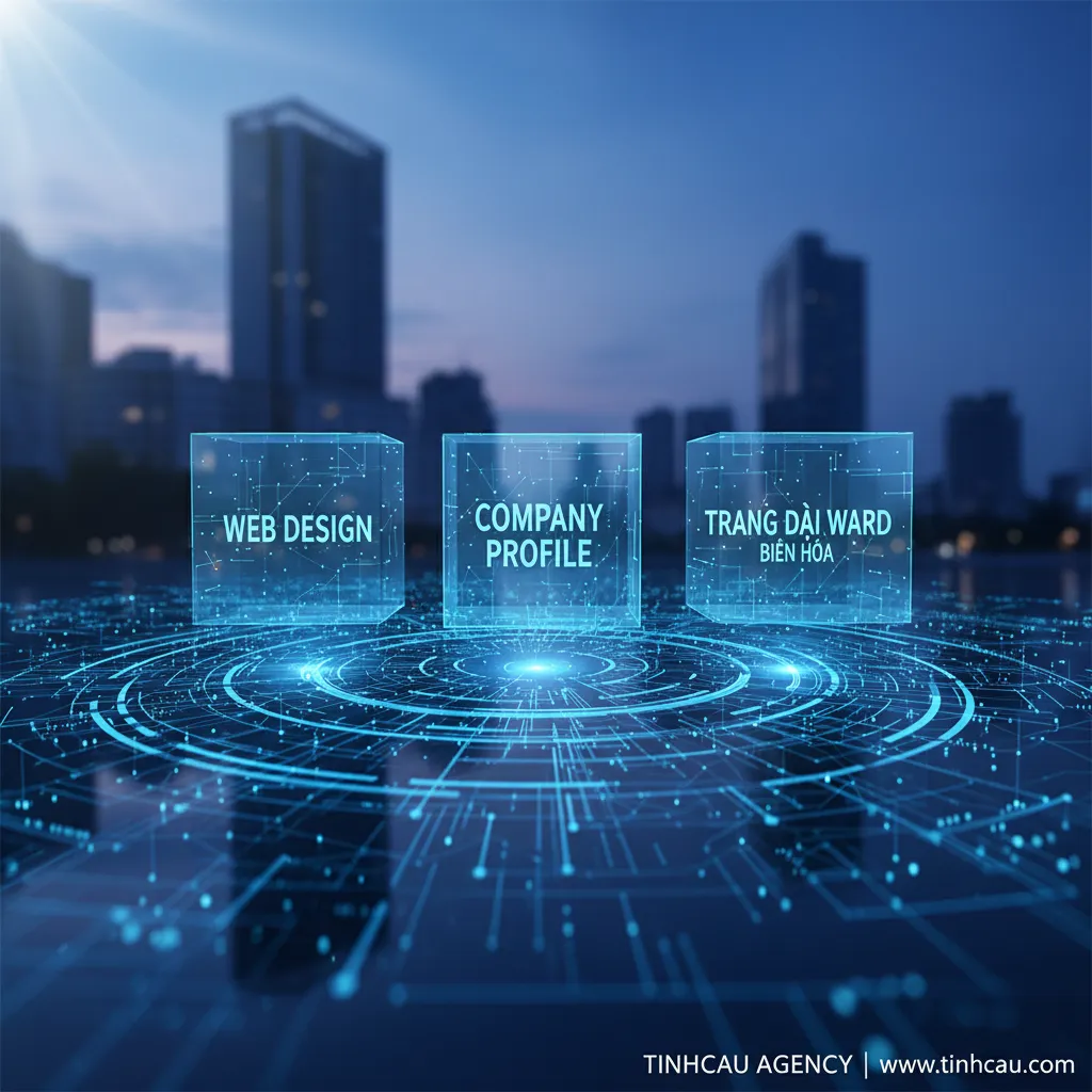 Ba từ khóa hoặc cụm từ khóa chính từ tiêu đề "Dịch vụ thiết kế web giới thiệu công ty tại phường Trảng Dài" là: