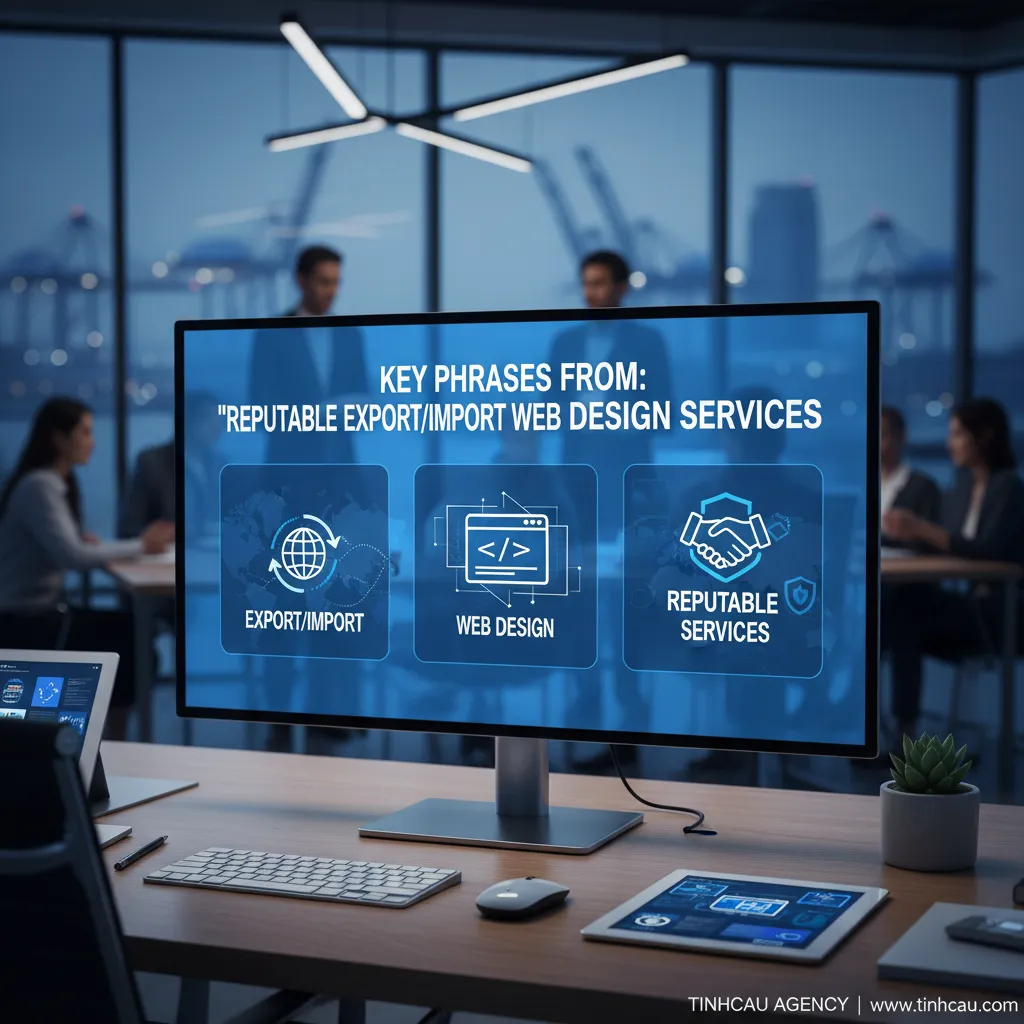 Ba từ khóa/cụm từ khóa chính từ tiêu đề "Dịch vụ thiết kế web xuất nhập khẩu uy tín" là: