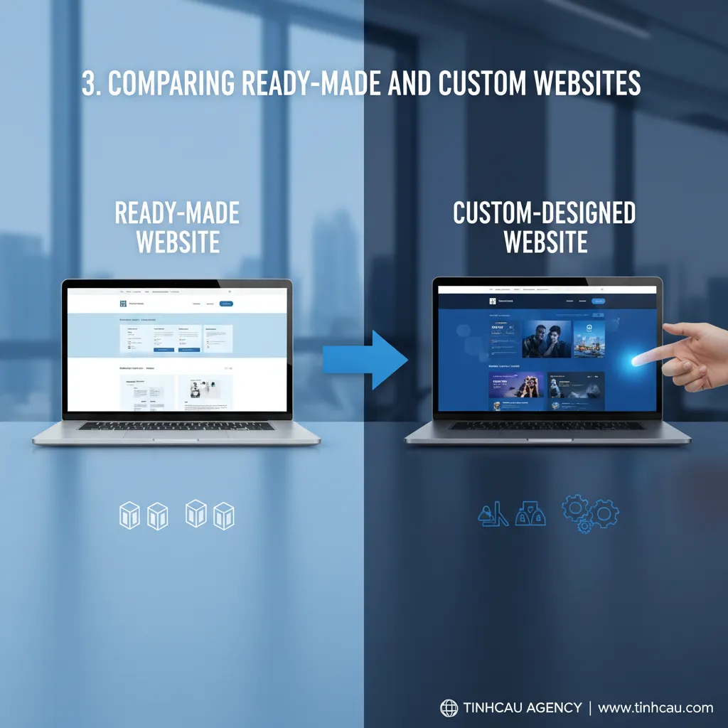 Mẫu website có sẵn và thiết kế website theo yêu cầu: Lựa chọn nào tốt hơn? 4 3. **So sánh website có sẵn và website thiết kế riêng**