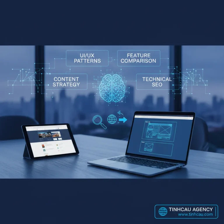 Dựa trên tiêu đề "Phân tích đối thủ: Học hỏi kinh nghiệm thiết kế website từ các đối thủ hàng đầu", 4 từ khóa/cụm từ khóa chính có thể là: