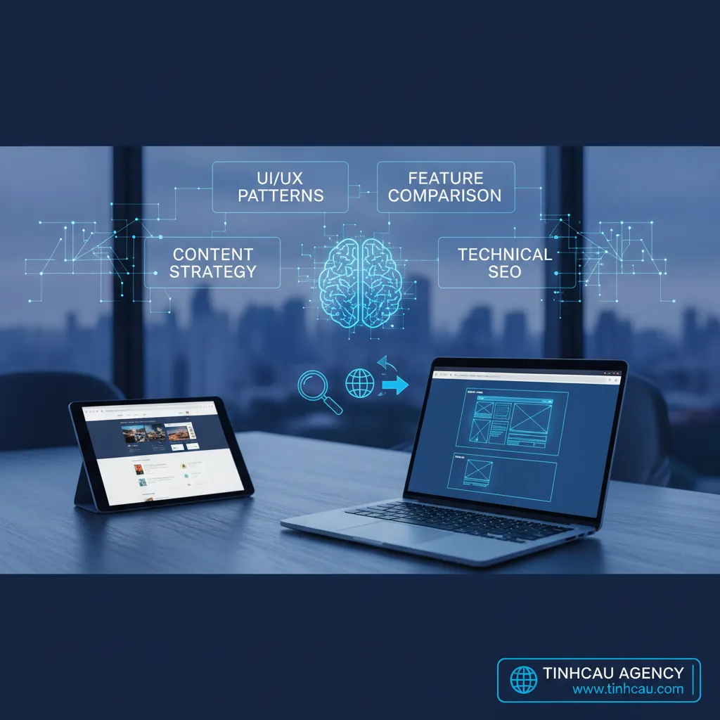 Dựa trên tiêu đề "Phân tích đối thủ: Học hỏi kinh nghiệm thiết kế website từ các đối thủ hàng đầu", 4 từ khóa/cụm từ khóa chính có thể là: