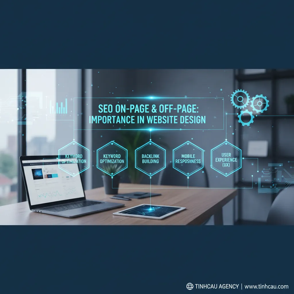 Dựa trên tiêu đề "SEO On-page và Off-page: Tầm quan trọng trong thiết kế website.", 4 từ khóa hoặc cụm từ khóa chính có thể là: