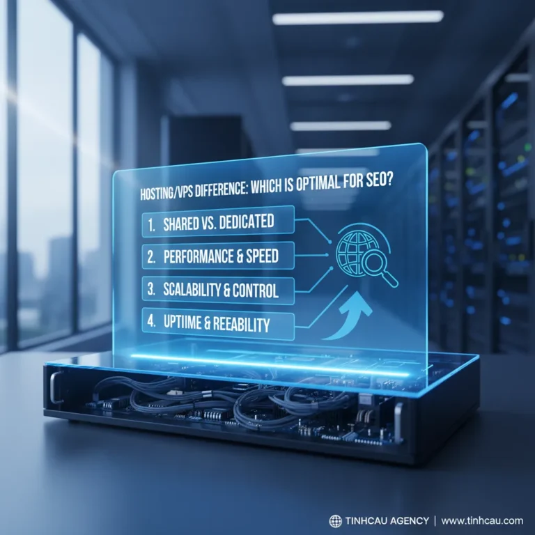 Dựa trên tiêu đề "Sự khác biệt giữa Hosting/VPS: Lựa chọn nào tối ưu cho SEO?", 4 từ khóa/cụm từ khóa chính có thể là: