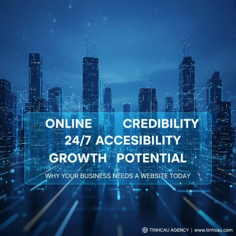 Dựa trên tiêu đề "Tại sao doanh nghiệp bạn cần một website ngay hôm nay?", 4 từ khóa hoặc cụm từ khóa chính có thể là: