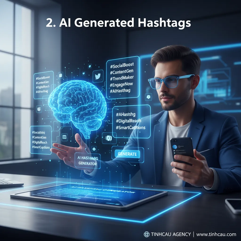2. AI tạo hashtag