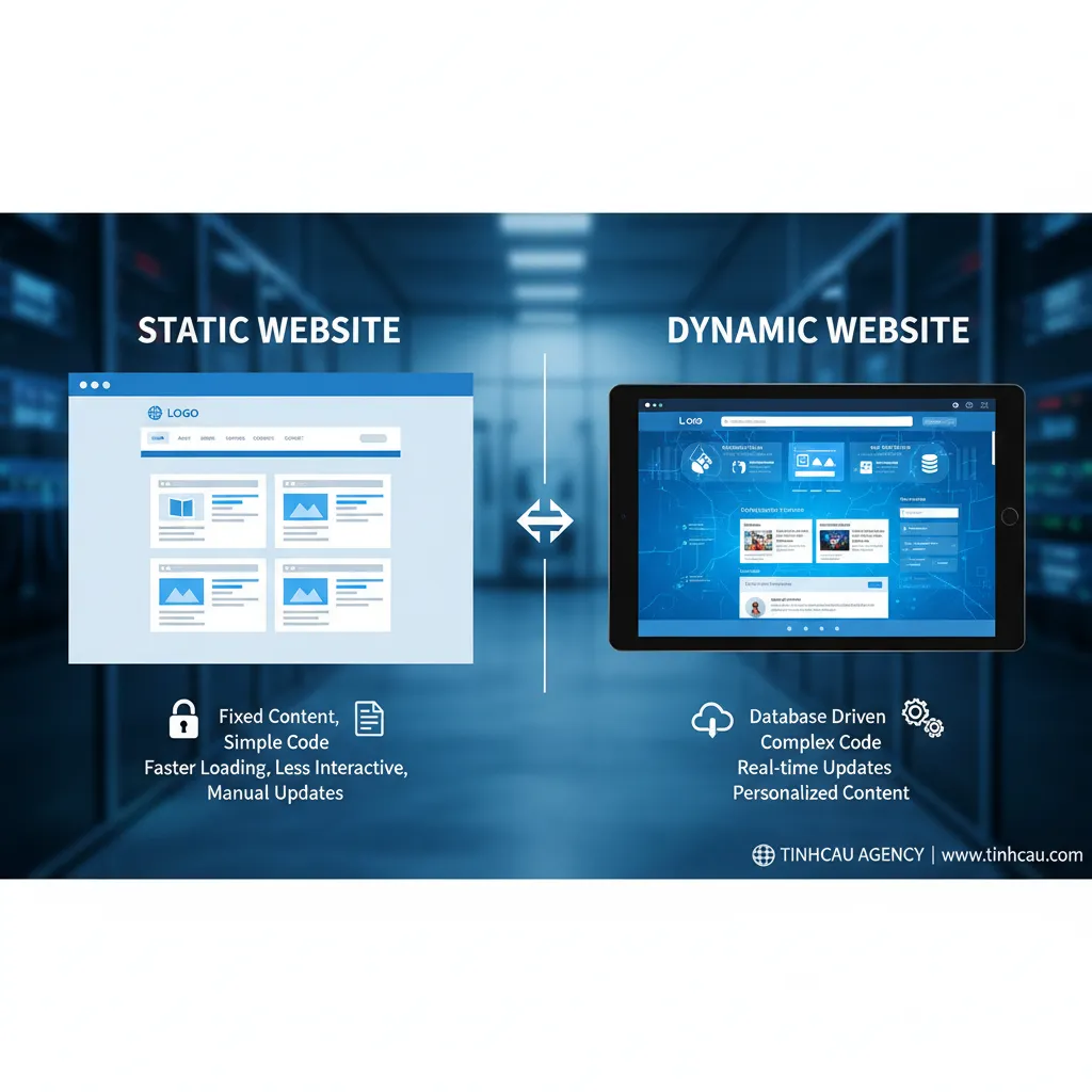 3. **So sánh website tĩnh và động**