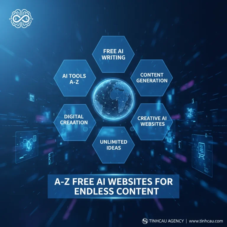 Dựa trên tiêu đề "Tổng Hợp A-Z Các Trang Web AI Miễn Phí Giúp Bạn Sáng Tạo Nội Dung Bất Tận", 6 từ khóa hoặc cụm từ khóa chính có thể là: