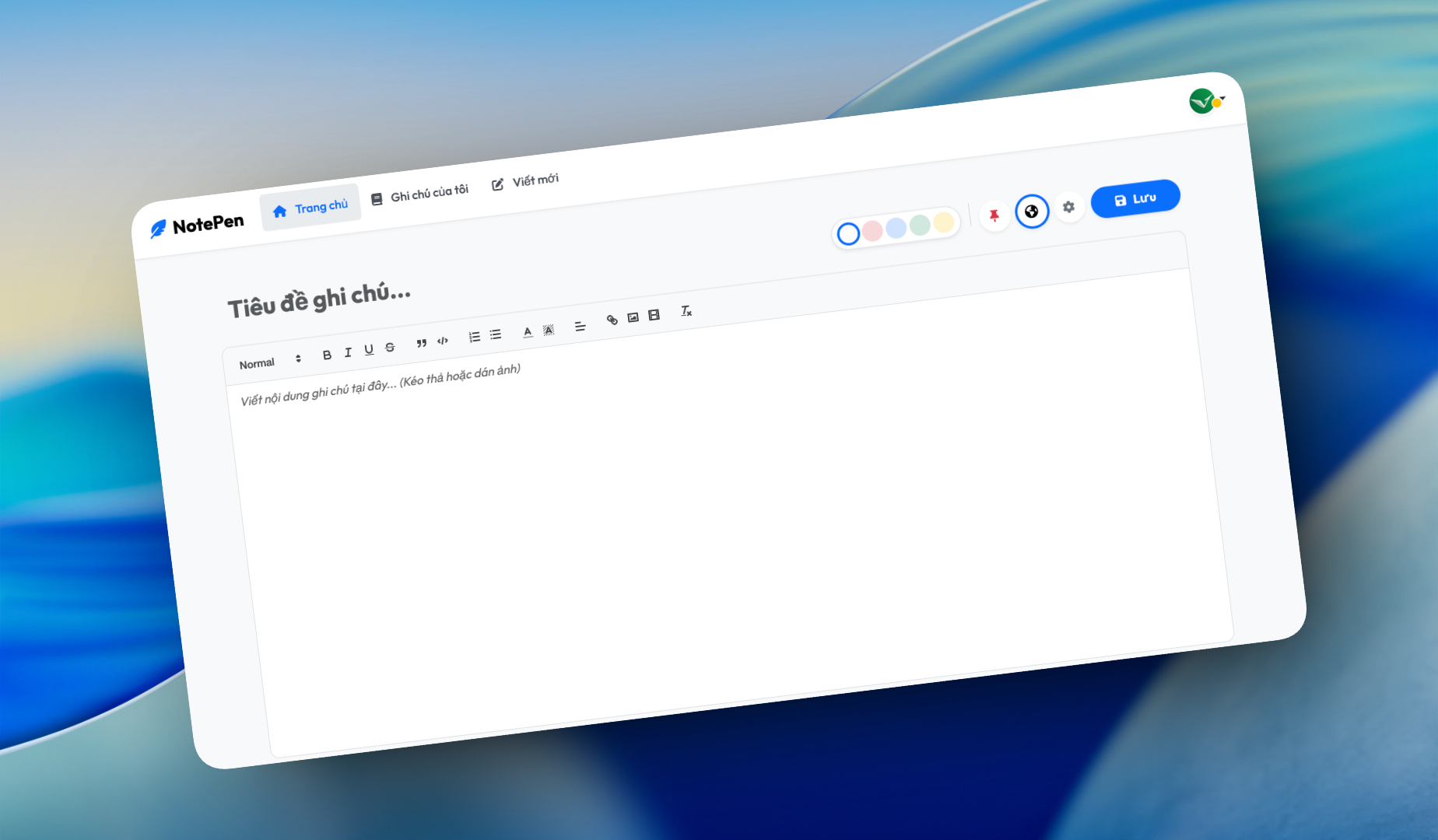 Thiết kế Web NotePen - Nền tảng ghi chú trực tuyến tối giản, bảo mật và miễn phí 4 screenshot 1.5x postspark 2026 01 07 15 04 12