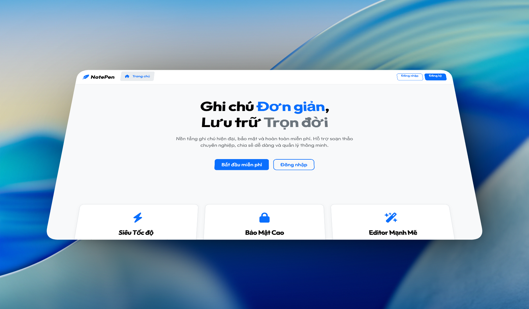 Thiết kế Web NotePen - Nền tảng ghi chú trực tuyến tối giản, bảo mật và miễn phí 3 screenshot 1.5x postspark 2026 01 07 15 04 54