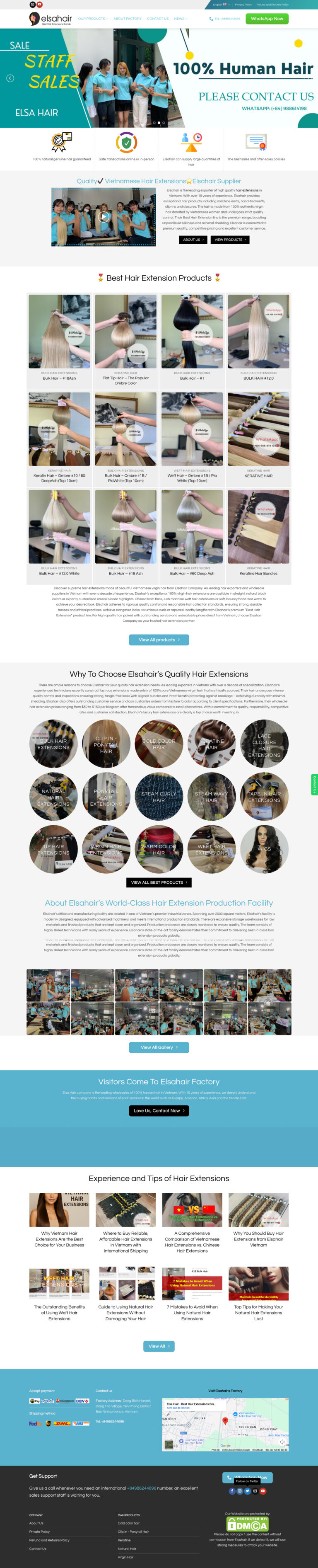 Hình ảnh dự án Website Elsahair.vn – Shop Xuất Khẩu Tóc Nối Chuyên Nghiệp - 2